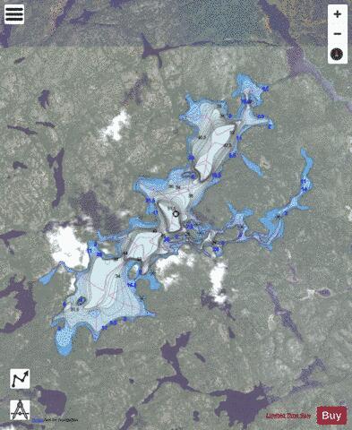 Shining Falls Lake depth contour Map - i-Boating App - Satellite