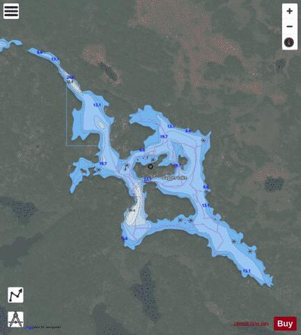 Dagger Lake depth contour Map - i-Boating App - Satellite