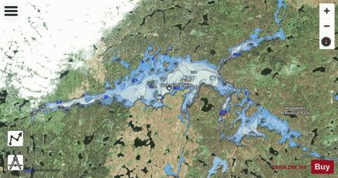 Wabakimi Lake depth contour Map - i-Boating App - Satellite