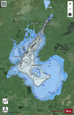 Nagagami Lake depth contour Map - i-Boating App - Satellite