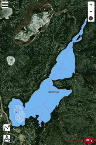 Gurney Lake depth contour Map - i-Boating App - Satellite