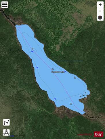 Sandshore Lake depth contour Map - i-Boating App - Satellite