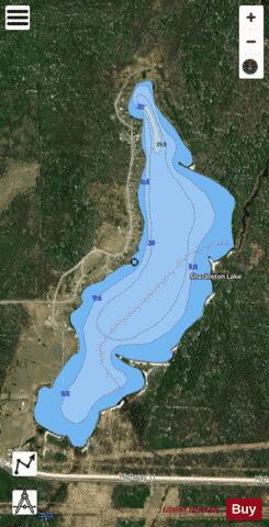 Shackleton Lake depth contour Map - i-Boating App - Satellite