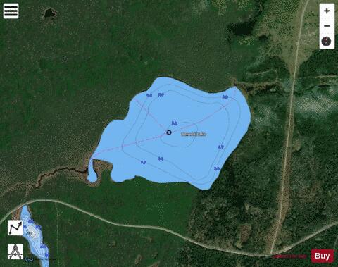 Bennet Lake depth contour Map - i-Boating App - Satellite