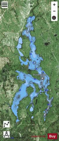 Brunswick Lake depth contour Map - i-Boating App - Satellite