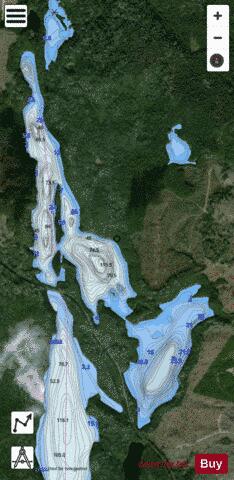 Upper Kasasway Lake depth contour Map - i-Boating App - Satellite