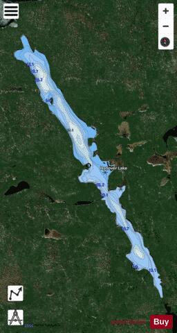 Hanover Lake depth contour Map - i-Boating App - Satellite