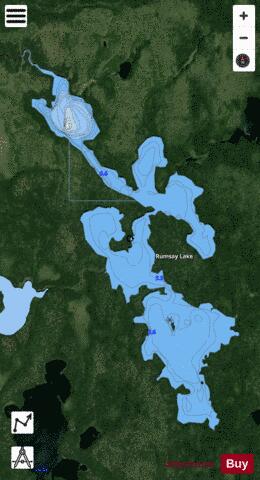 Rumsay Lake depth contour Map - i-Boating App - Satellite