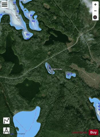 Wright's Lake depth contour Map - i-Boating App - Satellite