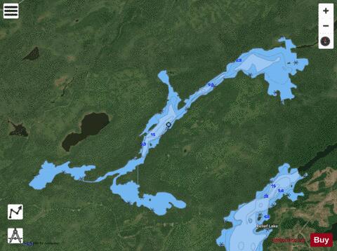Poverty Lake depth contour Map - i-Boating App - Satellite