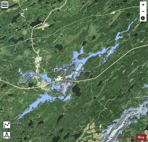 Kenogamisis Lake depth contour Map - i-Boating App - Satellite