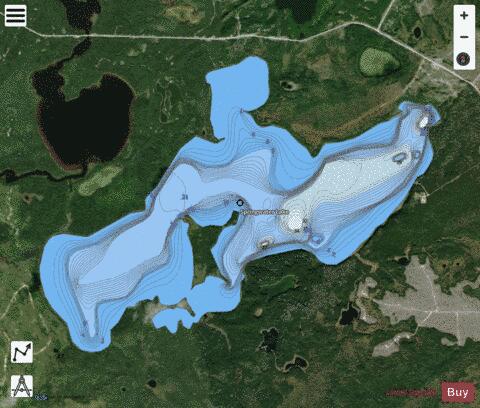 Springwater Lake depth contour Map - i-Boating App - Satellite