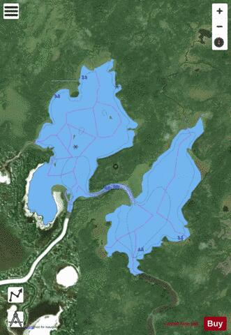 Eyes Lake depth contour Map - i-Boating App - Satellite