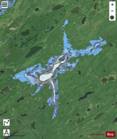 Wababimiga Lake depth contour Map - i-Boating App - Satellite