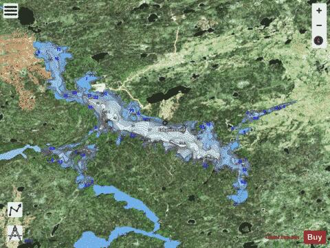 Eabamet Lake depth contour Map - i-Boating App - Satellite