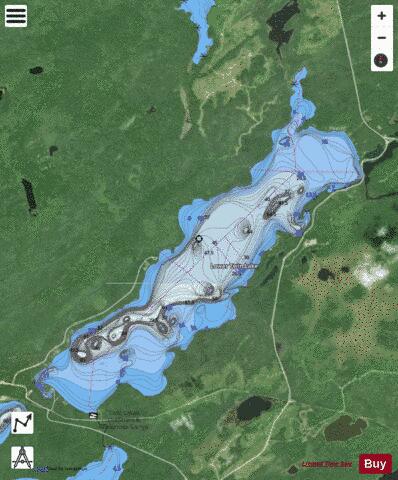 Lower Twin Lake depth contour Map - i-Boating App - Satellite