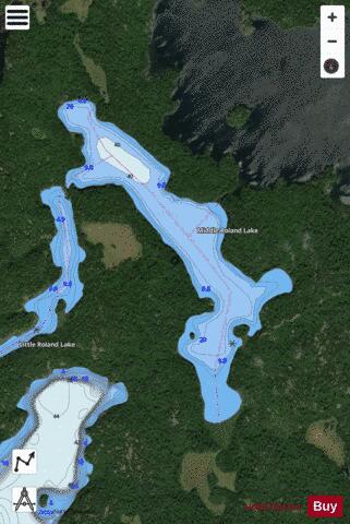 Middle Roland Lake depth contour Map - i-Boating App - Satellite