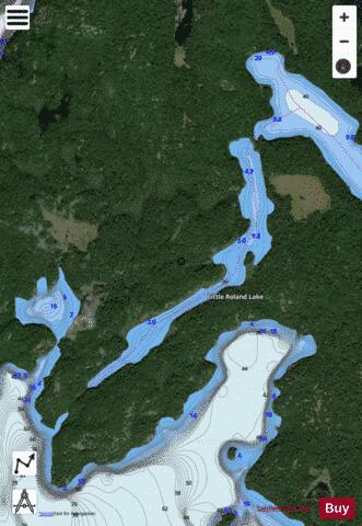 Little Roland Lake depth contour Map - i-Boating App - Satellite