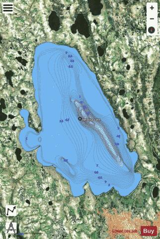 Missisa Lake depth contour Map - i-Boating App - Satellite