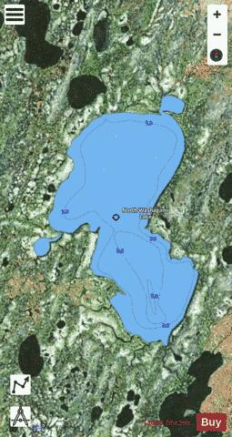 North Washagami Lake depth contour Map - i-Boating App - Satellite