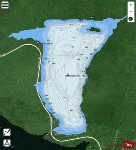 Cumming's Lake depth contour Map - i-Boating App - Satellite