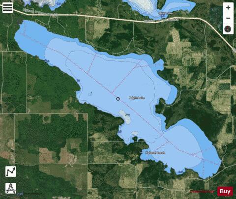 Bright Lake depth contour Map - i-Boating App - Satellite