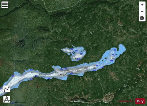 Rioux Lake 35 depth contour Map - i-Boating App - Satellite
