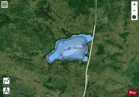 Gladstone Lake depth contour Map - i-Boating App - Satellite