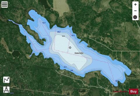 Dean Lake depth contour Map - i-Boating App - Satellite