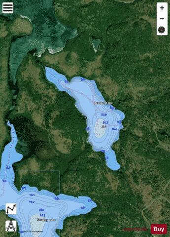 Bernard Lake depth contour Map - i-Boating App - Satellite