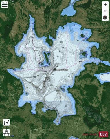 Little Chiblow Lake depth contour Map - i-Boating App - Satellite