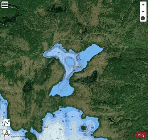 Copp Lake depth contour Map - i-Boating App - Satellite