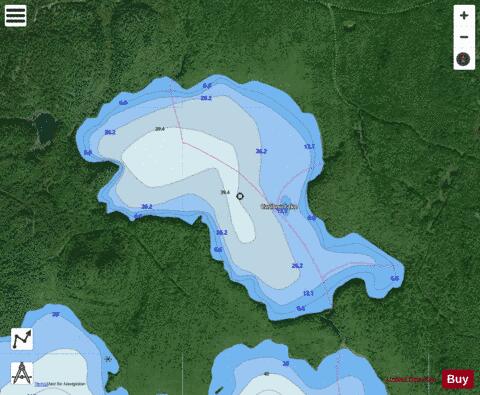 Caribou Lake depth contour Map - i-Boating App - Satellite