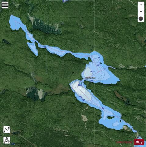 Canoe Lake depth contour Map - i-Boating App - Satellite