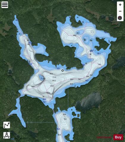 Mewburn Lake depth contour Map - i-Boating App - Satellite