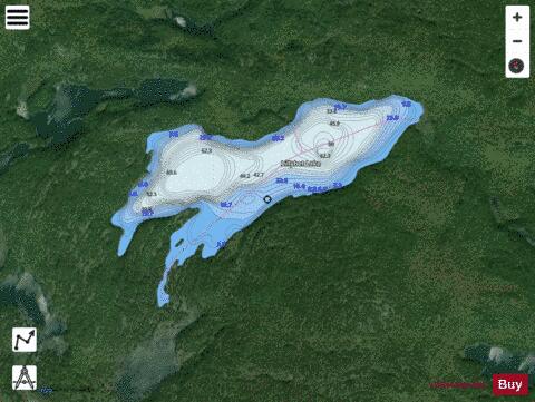 Lillybet Lake depth contour Map - i-Boating App - Satellite