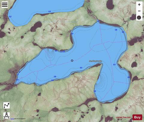Sandbank Lake depth contour Map - i-Boating App - Satellite