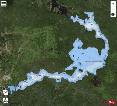 Beaverhouse Lake depth contour Map - i-Boating App - Satellite