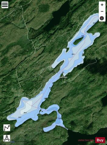 Bull Lake depth contour Map - i-Boating App - Satellite