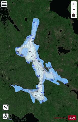 Dennie Lake depth contour Map - i-Boating App - Satellite