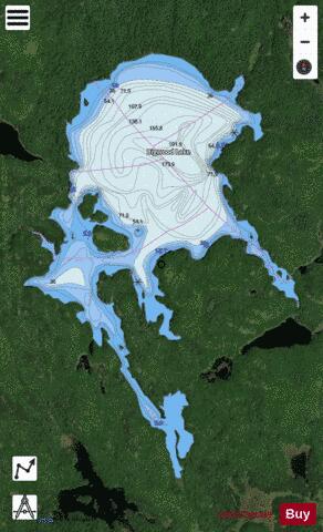 Bigwood Lake depth contour Map - i-Boating App - Satellite