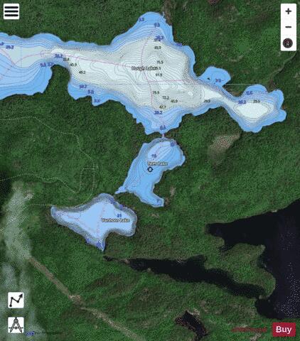 Tees Lake depth contour Map - i-Boating App - Satellite