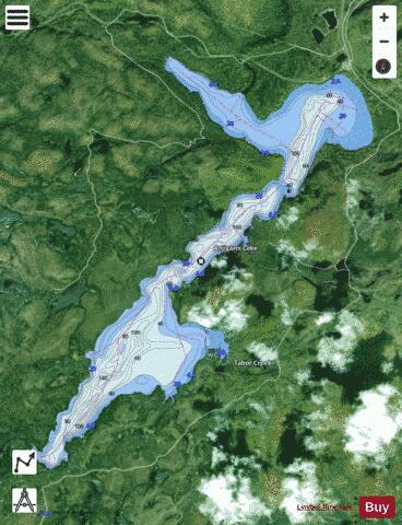 Anjigami Lake depth contour Map - i-Boating App - Satellite