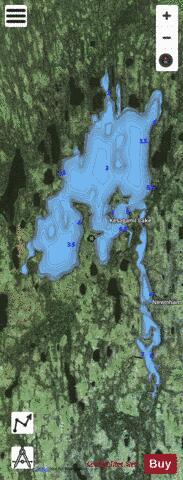 Kesagami Lake depth contour Map - i-Boating App - Satellite