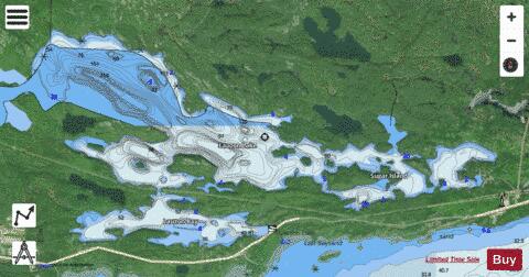 Lauzon Lake depth contour Map - i-Boating App - Satellite