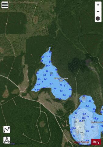 Little Southbear Lake depth contour Map - i-Boating App - Satellite