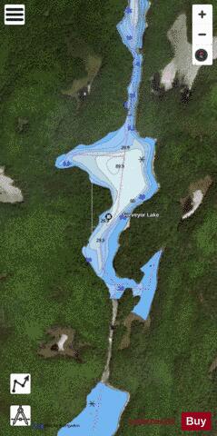 Surveyor Lake depth contour Map - i-Boating App - Satellite