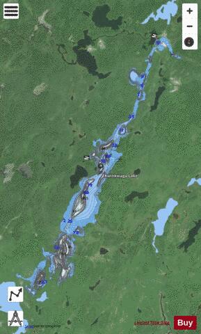 Kwinkwaga Lake depth contour Map - i-Boating App - Satellite