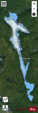 River Lake depth contour Map - i-Boating App - Satellite
