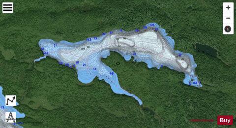 Peak Lake depth contour Map - i-Boating App - Satellite